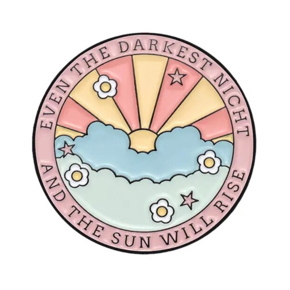 6/$30 Even The Darkest Night And The Sun Will Rise Victor Hugo Enamel Pin